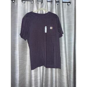 Carhartt women's pocket t-shirt in purple size xxl